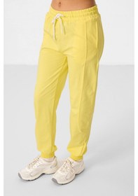 Resim Limon O Yaka Basic Oversize Kadın Eşofman Tunik Takım - 95347 Sarı 