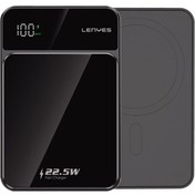 Resim Lenyes PW126D Dijital LED Ekranlı Kablosuz Şarj Özellikli Powerbank 22.5W 10.000MAH Siyah 