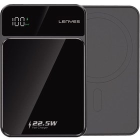 Resim Lenyes PW126D Dijital LED Ekranlı Kablosuz Şarj Özellikli Powerbank 22.5W 10.000MAH Siyah 