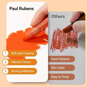 Resim 48 Renkli Parlak Yağlı Pastel Takım - Zengin, Krem Doku, Sanatçılar, Başlangıç Seviyesi ve Öğrenciler İçin Uygun - Boyama, Eskiz Yapma ve Karışık Medya Sanatı İçin İdeal, Yaratıcılıklarını Serbest Bırakın 