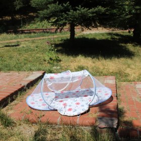 Resim Çantalı Bebek Tül Sineklik Haşere Koruyucu Katlanabilir Bebek Cibinlik Bebek Gölgelik 120-60 CM 