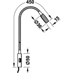 Resim Dizaynaks Dizayn LED Aydınlatmalı Yatak Başı Okuma Lambası USB Şarjlı Flex Bükülebilir Mat Siyah 