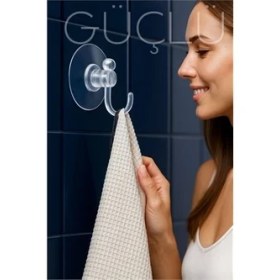 Resim Modacar Şeffaf Askılı Vantuz Kanca | Banyo & Mutfak Duvar Askısı (4cm) - 1.36KG Taşıma 