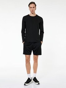Resim Regular Fit Uzun Kollu Bisiklet Yaka Spor Tişört 