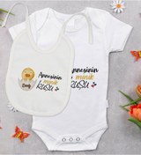 Resim Bitmeyenkartus Bk Kids Kişiye Özel Annesinin Minik Kuşu Tasarımlı Bebek Body Zıb Çok Renkli 