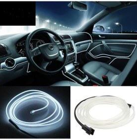 Resim Araç İçi Torpido Şerit Ledi Renkli İp Neon Led 2 Metre Beyaz 