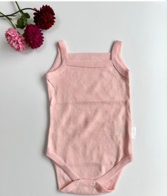 Resim Bellamio Kids Kalp Nakışlı Kız Bebek Askılı Zıbın Body Atlet - Somon Somon 
