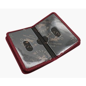 Resim Westpolo Hakiki Deri Bol Kart Bölmeli Unisex Kartlık - Bordo Bordo 