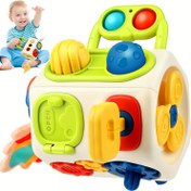Resim 10'luk 1 Hareketli Küp, Minik Çocuklar için Duyusal Etkinlikler, Noel için Bebek Hediyeleri - Erkek Kız Bebekler için Uçak Uçak Araba Seyahat Oyuncakları Eğitim Öğrenme - Rastgele Aksesuar Renkleri 