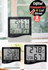 Resim Genel Markalar 2 Adet Dijital Higrometre Termometre İç Mekan Sıcaklık Monitörü Nem Ölçer Hava İstasyonu Kalite 
