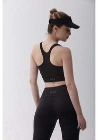 Resim Micro Polyester Siyah Toparlayıcı Sporcu Bra Siyah 
