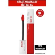 Resim Maybelline New York Super Stay Matte İnk Likit Mat Ruj - 320 İndividualist Kırmızı 