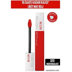 Resim Maybelline New York Super Stay Matte İnk Likit Mat Ruj - 320 İndividualist Kırmızı 