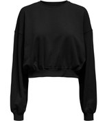 Resim ONLBELLA L/S CROP O-NECK Siyah Kadın Sweatshirt Only
