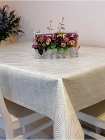 Resim Elyaflı Pvc Muşamba - Desenli Silinebilir Masa Örtüsü 02mrl170b Gold 