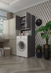 Resim Kenzlife çamaşır makinesi dolabı raisa gri 180*066*60 banyo ofis 