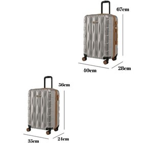 Resim 2'li Valiz Seti Orta Boy - Kabin Boy - Makyaj Taş-taba 1167 Taş 