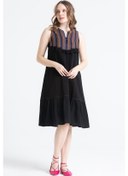 Resim Kolsuz Şile Bezi Ilgaz Midi Boy Elbise Siyah Syh-siyah 