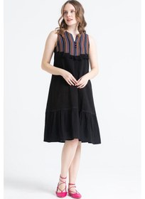 Resim Kolsuz Şile Bezi Ilgaz Midi Boy Elbise Siyah Syh-siyah 