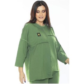 Resim Lady Majestic Cotton 1. Kalite Büyük Beden Özel Tasarım Eşofman Takımı Çağla Yeşili Yeşil 
