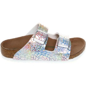 Resim Birkenstock Gümüş Kız Çocuk Terlik ARIZONA KIDS MF VEG FLASHY HOLOGRAM 