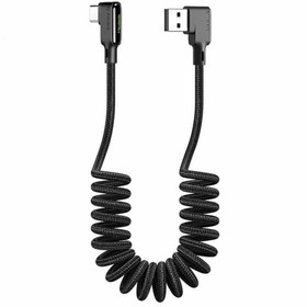 Resim Mcdodo Ca-7310 Qc 4.0a 1,8mt Typec Spıralli Ve Ledli Dataşarj Kablosu Siyah 