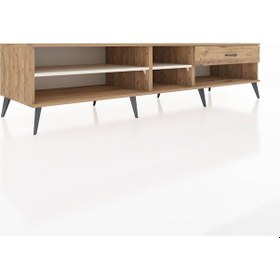 Resim Kronos Tv Ünitesi 2 Raflı Tek Çekmeceli 220x59x51 Çam-aytaşı/çam Aytası/atlas Çam - Atlas Çam 