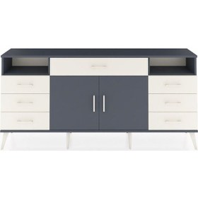 Resim Arges Konsol 4 Raflı 7 Çekmeceli 2 Kapaklı 176x30x83 Antrasit-antrasit/aytaşı Antrasit/aytaşı 