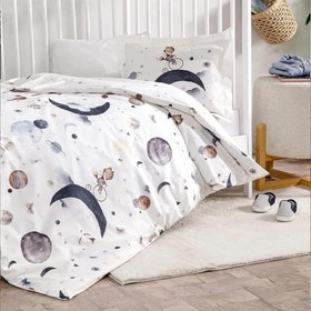 Resim Özdilek Bebe Nevresim Takımı %100 Pamuk Krem Cute Space 