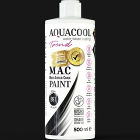 Resim Aqua Cool Siyah 500 Ml. Trend Mac Hobi Boyası (T-0891/0,50) 
