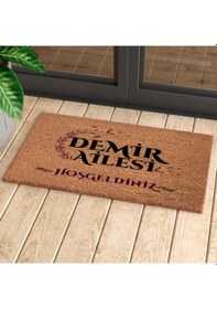 Resim Kişiye Özel Yazılı Coco Kapı Önü Paspası 60x40 Kaymaz Taban Açık Kahverengi 