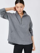 Resim Oversize Sweatshirt Yarım Fermuarlı 
