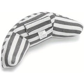 Resim Willowhaven Gri Renk Pamuk Yüzeyli Ergonomik Boyun Yastığı Seyahat Ve Uyku Desteği 