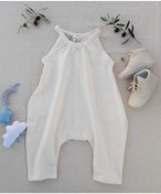 Resim Bee Organic Cotton Bee Krem Yaz Askılı Kız Bebek Ve Çocuk Elbise Set 