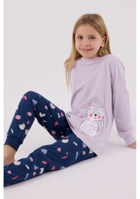 Resim Rolypoly Kız Çocuk Mor Pijama Takımı Rp3697-c-v1 Mor 