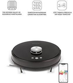 Resim Homend Alex Laser Pro+ 1283H Moplu Ve Haritalamalı Siyah Akıllı Robot Süpürge 