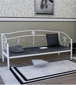 Resim Metalia Gm 400 Delüx Minderli Ferforje Sedir Beyaz 