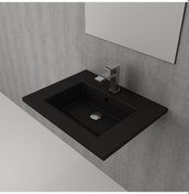 Resim Bocchi Milano Etajerli Lavabo 60 CM Mat Siyah 1161-004-0126 