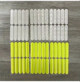 Resim Turcoshop11 60 Adet Reflektif Güvenlik Çıkartması Su Geçirmez Pvc Gündüz Gece Görünür 