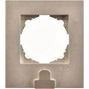 Resim Günsan Elektrik Eqona Pratik Notluk Çerçeve, Metalik Bej 