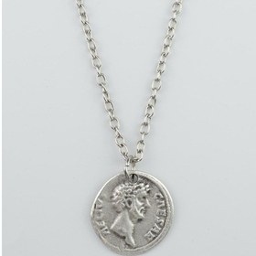 Resim Roma Parası Sikke - Sezar Düz Zincir Kolye Gümüş 