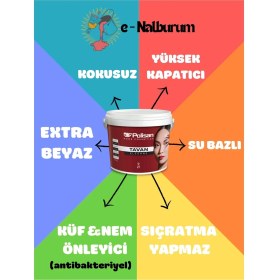 Resim Polisan Elegans 3.5 kg Küf Ve Mantar Önleyici Tavan Boyası Tam Mat Su Bazlı Renkli 