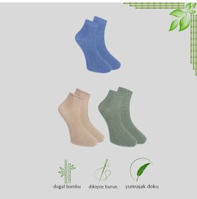 Resim Kral Socks Lüx Kral Erkek Patik Lacose Kabartma Desenli Bambu Dikişsiz Parfümlü Kısa Çorap 3 Adet 