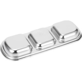 Resim abnturk 3 Bölmeli Gümüş Renk Paslanmaz Çelik Sosluk Reçellik Lokumluk Çerezlik 2 Adet 