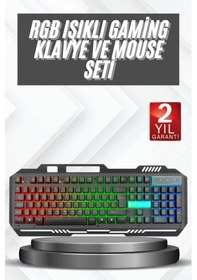 Resim Işıklı Q Klavye Mouse Seti Siyah Klavye 59966096 
