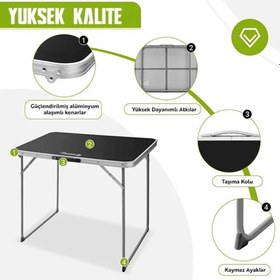 Resim Katlanabilir Alüminyum Kamp Masası - Madfox Zenith - Siyah - 547278 