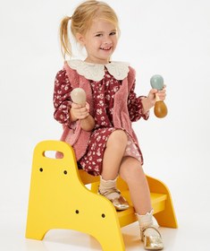 Resim Kız Bebek Yelek Peluş V Yaka Cepli Düğme Kapamalı Aplike Detaylı 