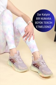 Resim Birikon GUJA Nubuk Garnili Triko Kadın Spor Ayakkabı LİLA 