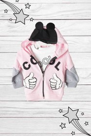 Resim Cool Baskılı Kız Bebek Pudra Pijama Takımı 