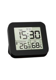 Resim Springsun Siyah Ev Kullanımlı Sicaklık Nem Ölçer Saat - 100 Saat Geri İleri Sayım, Döngüsel Geri Sayım Ve Alarm Fonksiyonu 